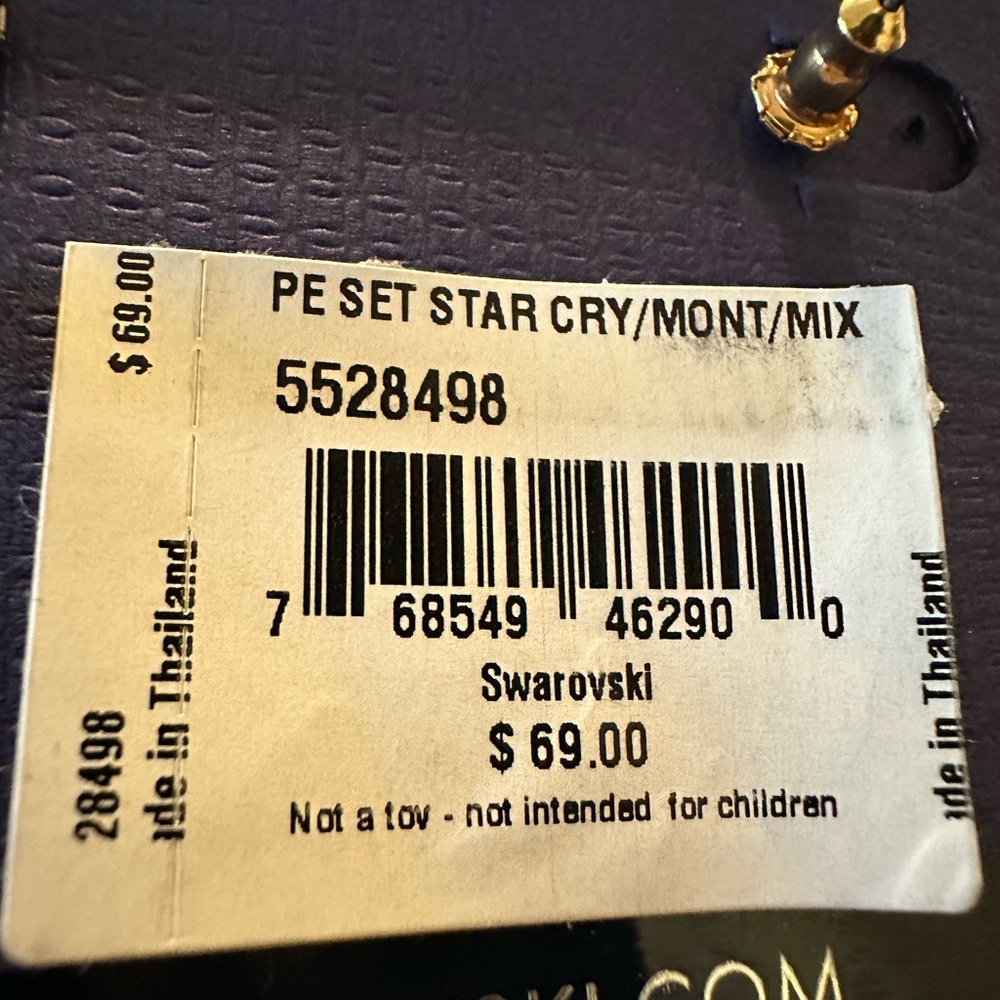 Brand new.  Swarovski Crystal Star Earrings.  These are retired. - Picture 2 of 4